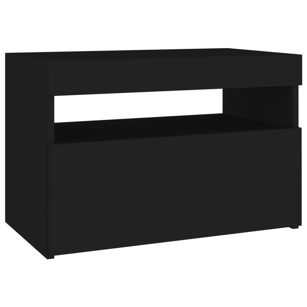 vidaXL TV-bänk med LED-belysning 2 delar svart 60x35x40 cm