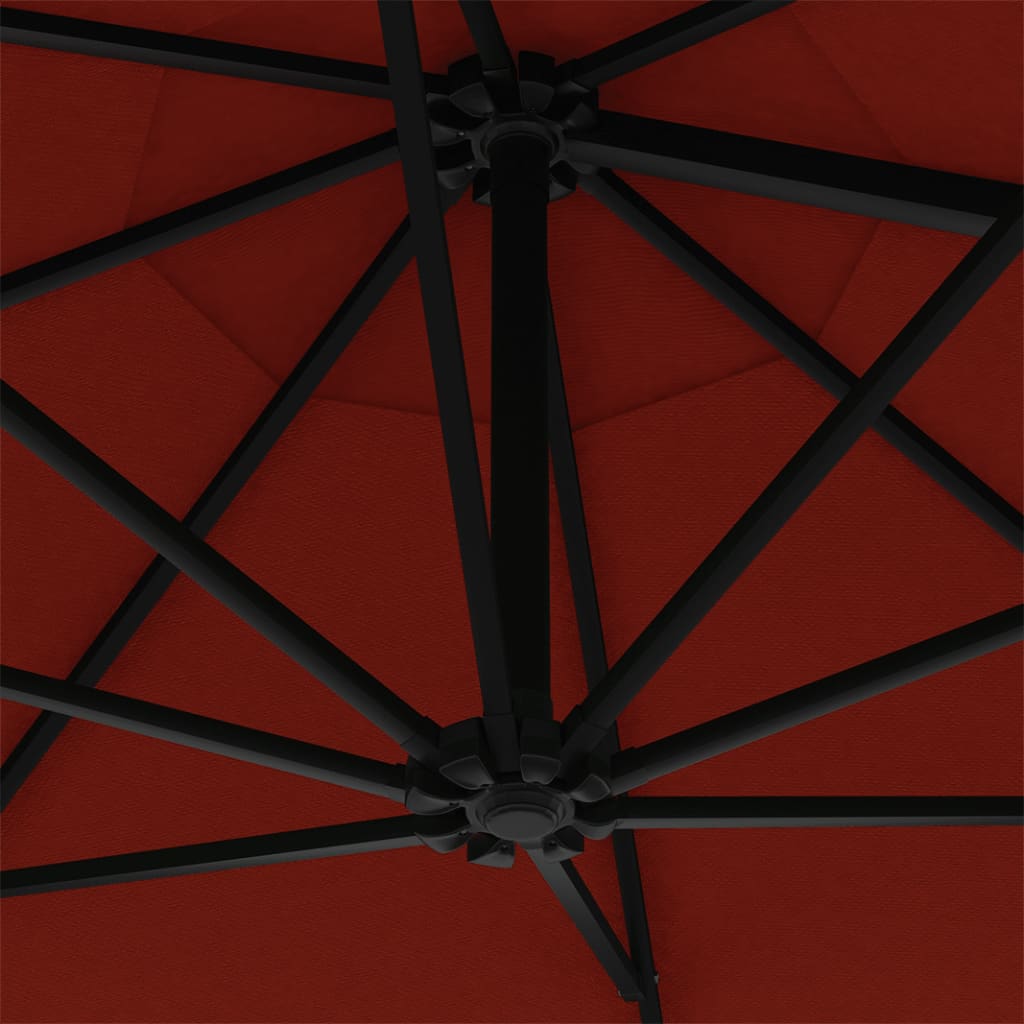 vidaXL Väggmonterat parasoll med metallstång 300 cm terrakotta