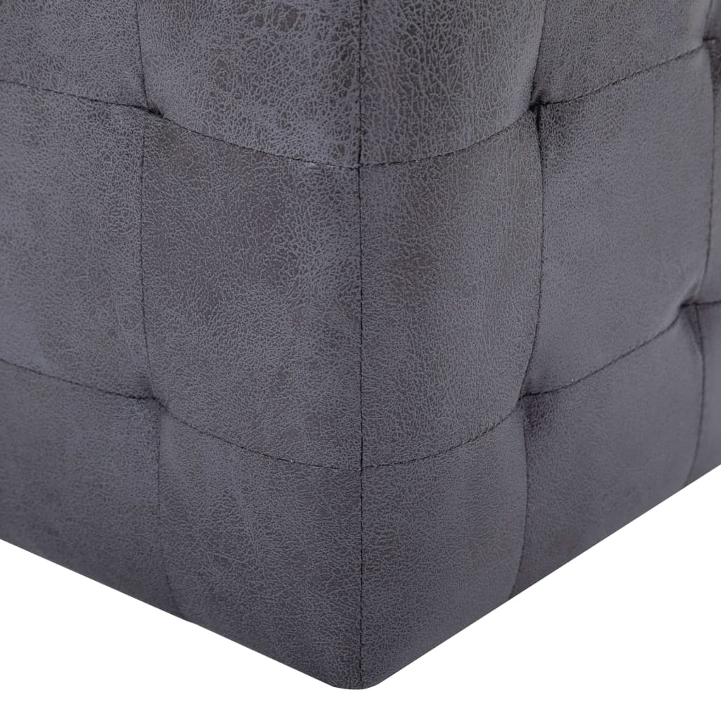 vidaXL Sängbord 2 st grå 30x30x30 cm konstmocka
