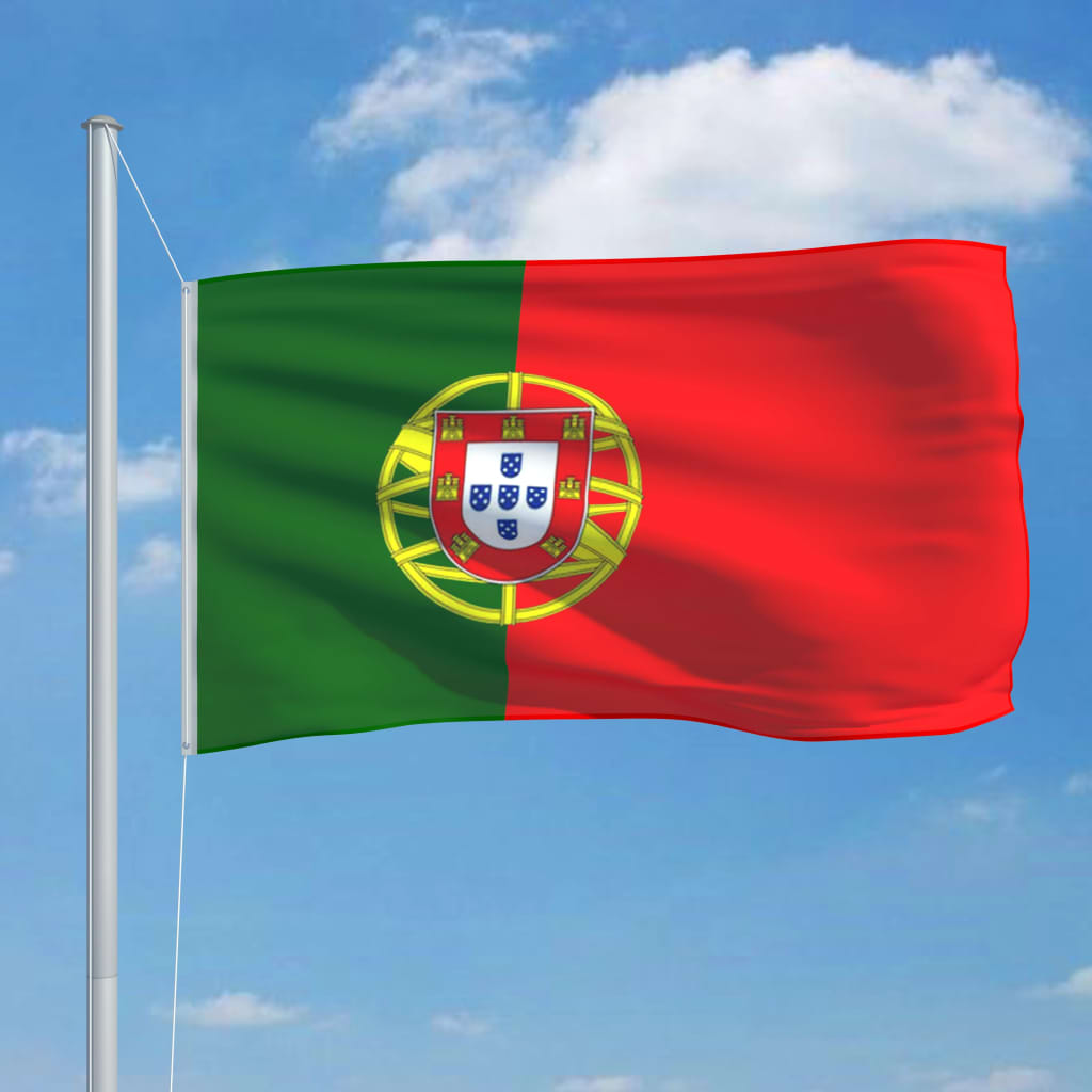 vidaXL Portugals flagga och flaggstång i aluminium 6,2 m