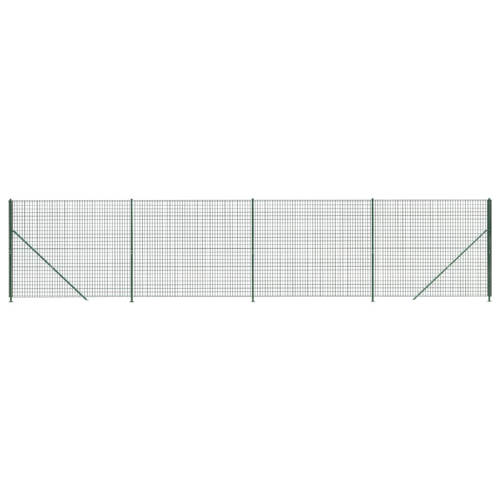 vidaXL Stängsel med stolpsko grön 2x10 m