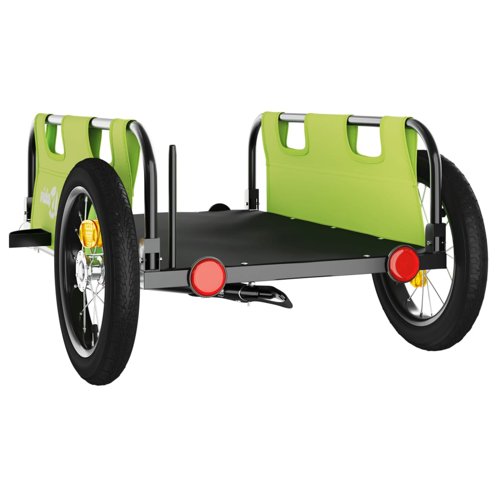 vidaXL Cykelvagn grön oxfordtyg och järn