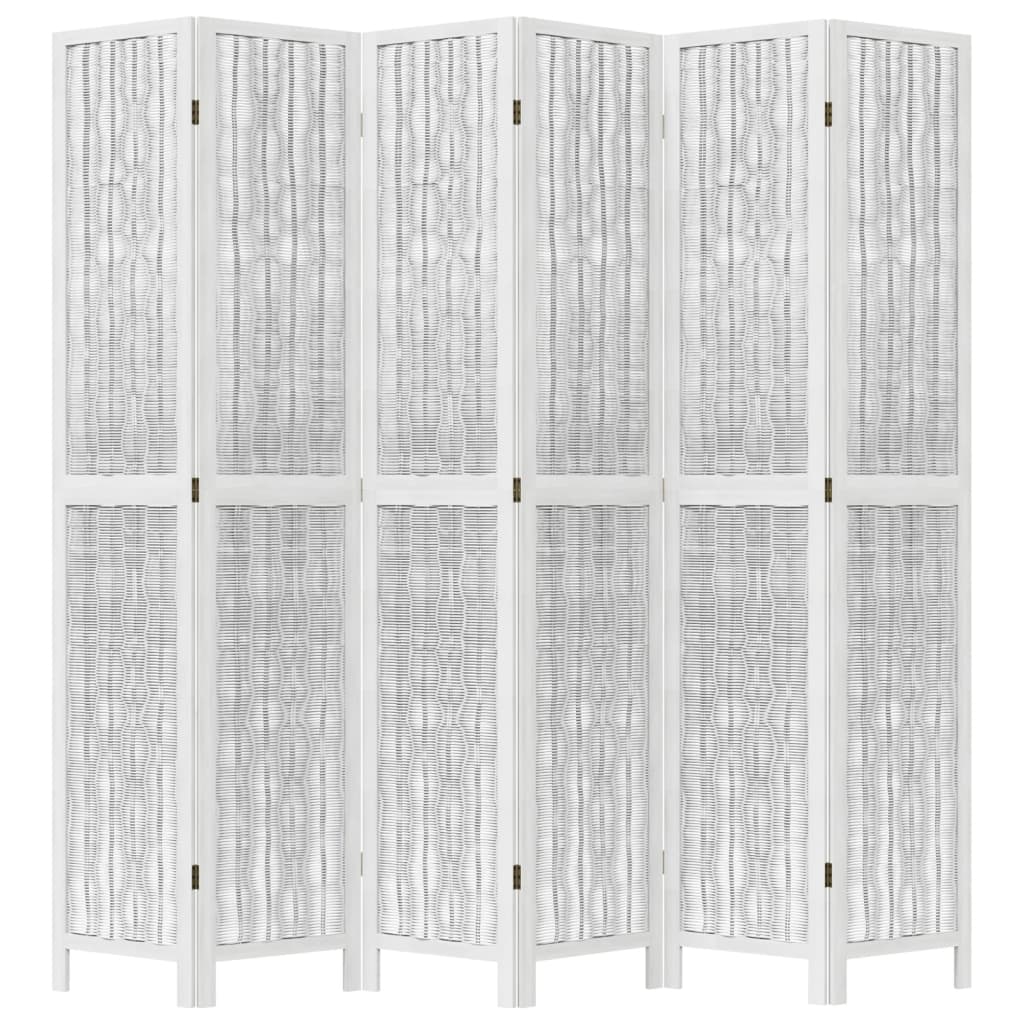 vidaXL Rumsavdelare 6 paneler vit massivt kejsarträ