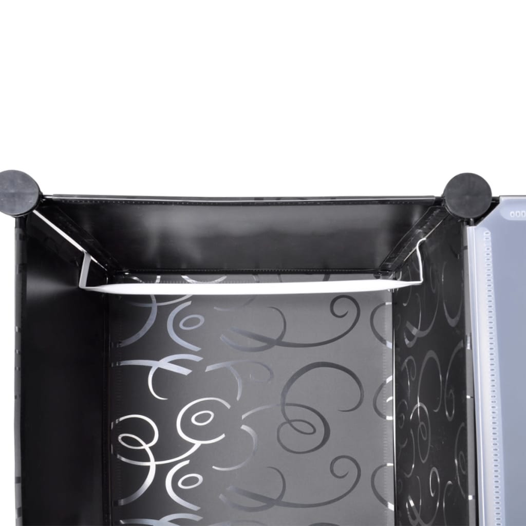 vidaXL Förvaringsskåp med 14 utrymmen svart och vit 37x146x180,5 cm