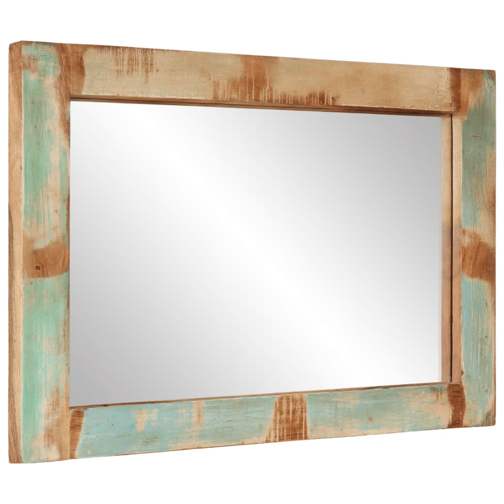 vidaXL Spegel 70x50 cm massivt återvunnet trä och glas