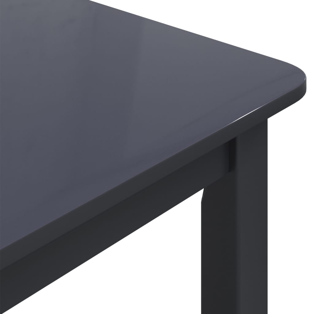 vidaXL Matbord svart 114x71x75 cm massivt gummiträ