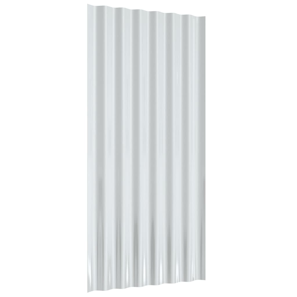 vidaXL Takplåt 36 st pulverlackerat stål grå 80x36 cm