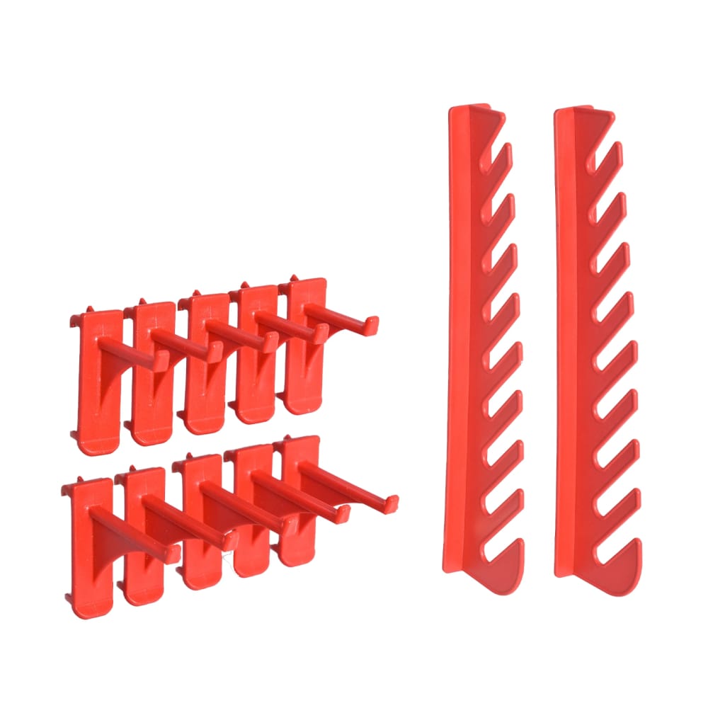 vidaXL Sortimentlådsats med väggpaneler 39 delar röd och svart
