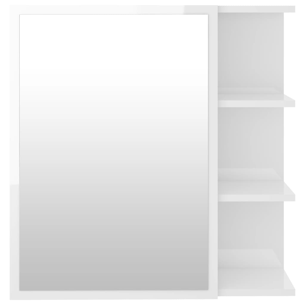 vidaXL Spegelskåp för badrum vit högglans 62,5x20,5x64 cm spånskiva