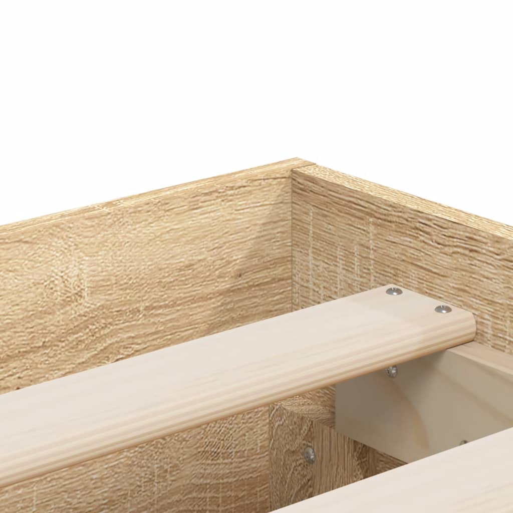 vidaXL Sängram med lådor sonoma-ek 120x190 cm konstruerat trä