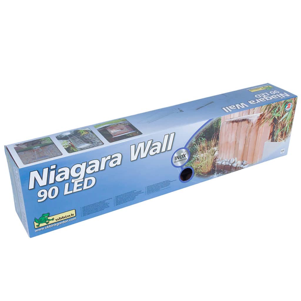 Ubbink Vattenfall med LED Niagara 90 cm rostfritt stål 1312126