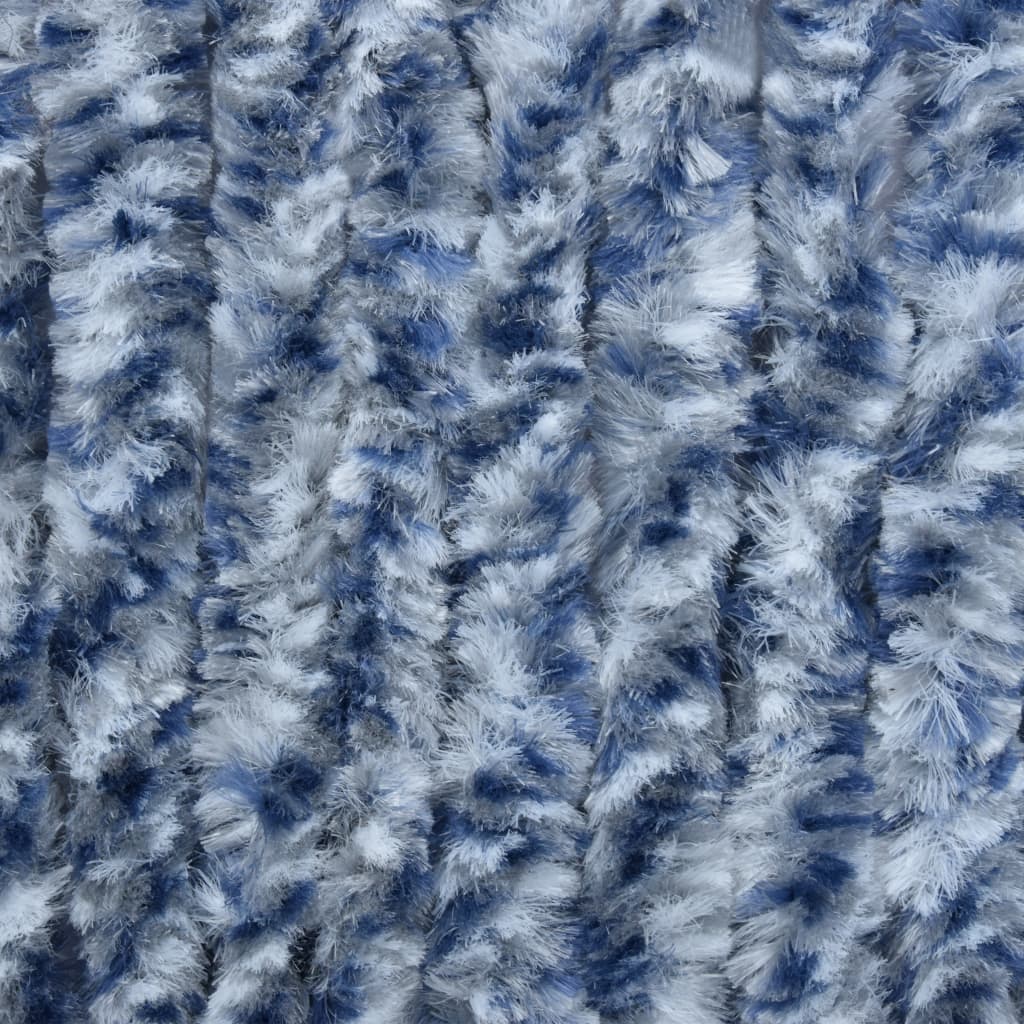 vidaXL Insektsdraperi blå, vit och silver 56x185 cm chenille