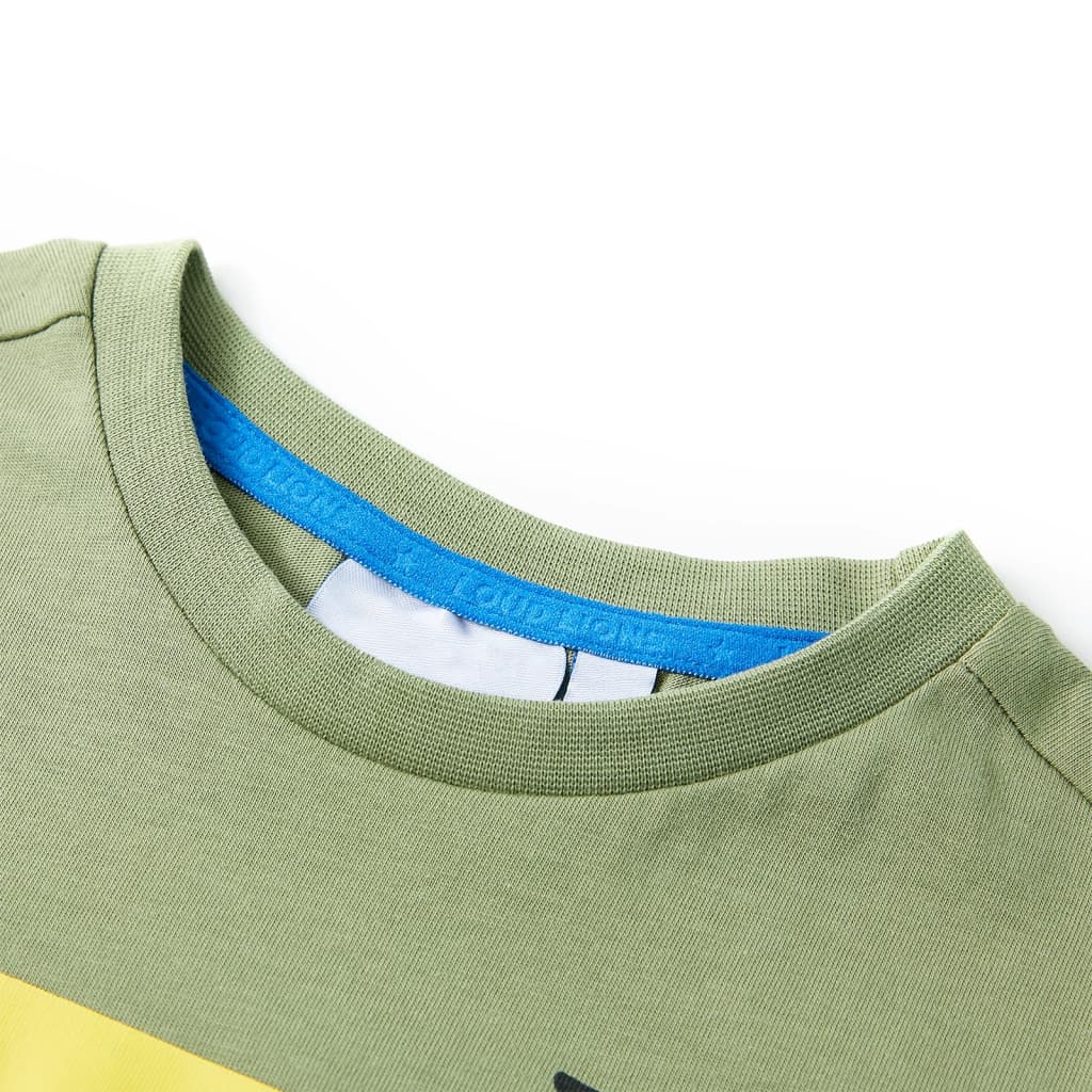 T-shirt med korta ärmar för barn ljus khaki 92
