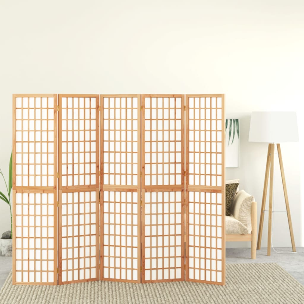vidaXL Rumsavdelare med 5 paneler japansk stil 200x170 cm