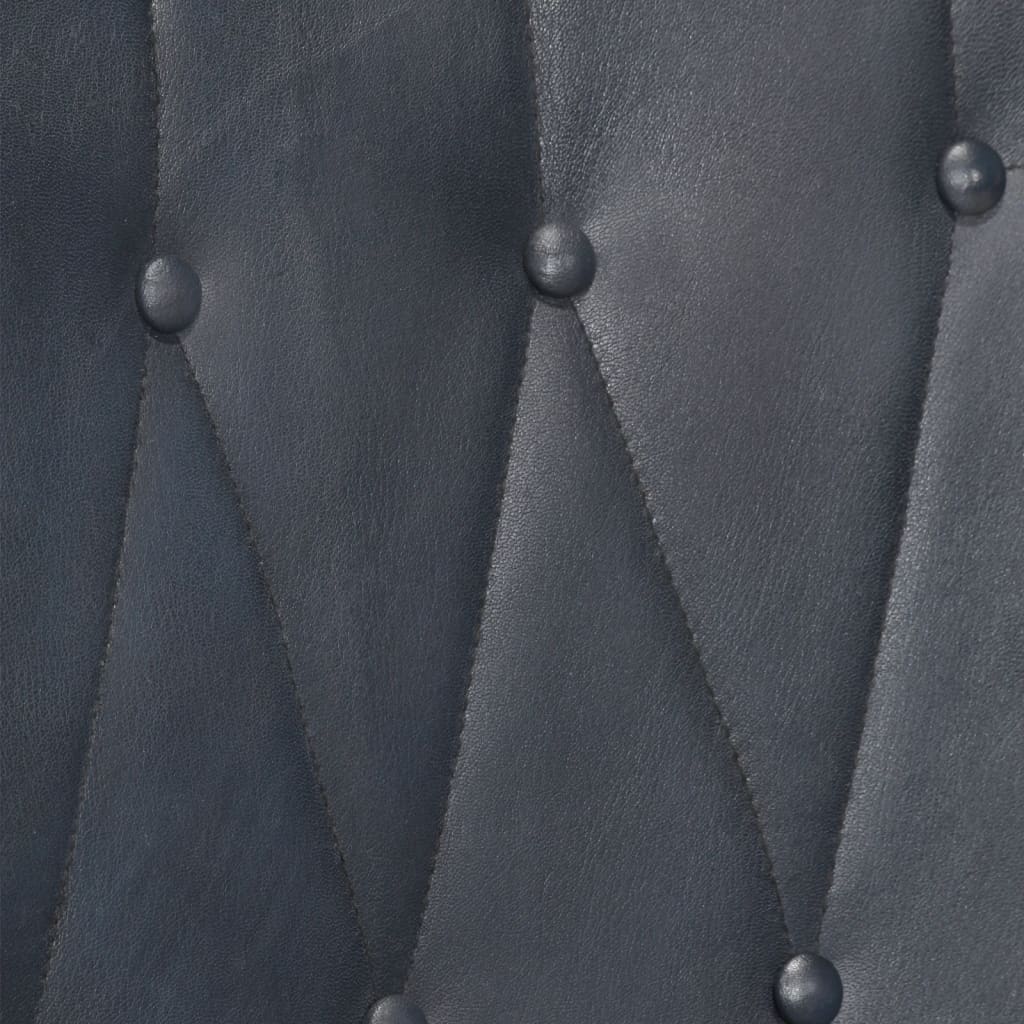 vidaXL Öronlappsfåtölj med fotpall grå äkta läder