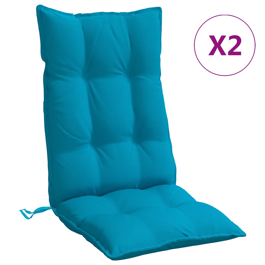 vidaXL Stolsdynor för stolar med hög rygg 2 st ljusblå oxfordtyg