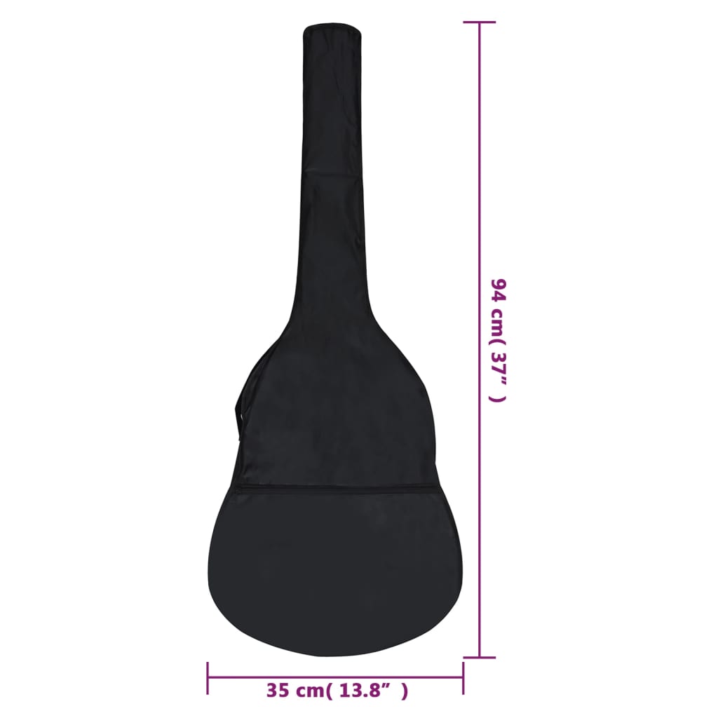 vidaXL Gitarrfodral för 3/4 klassisk gitarr svart 94x35 cm tyg