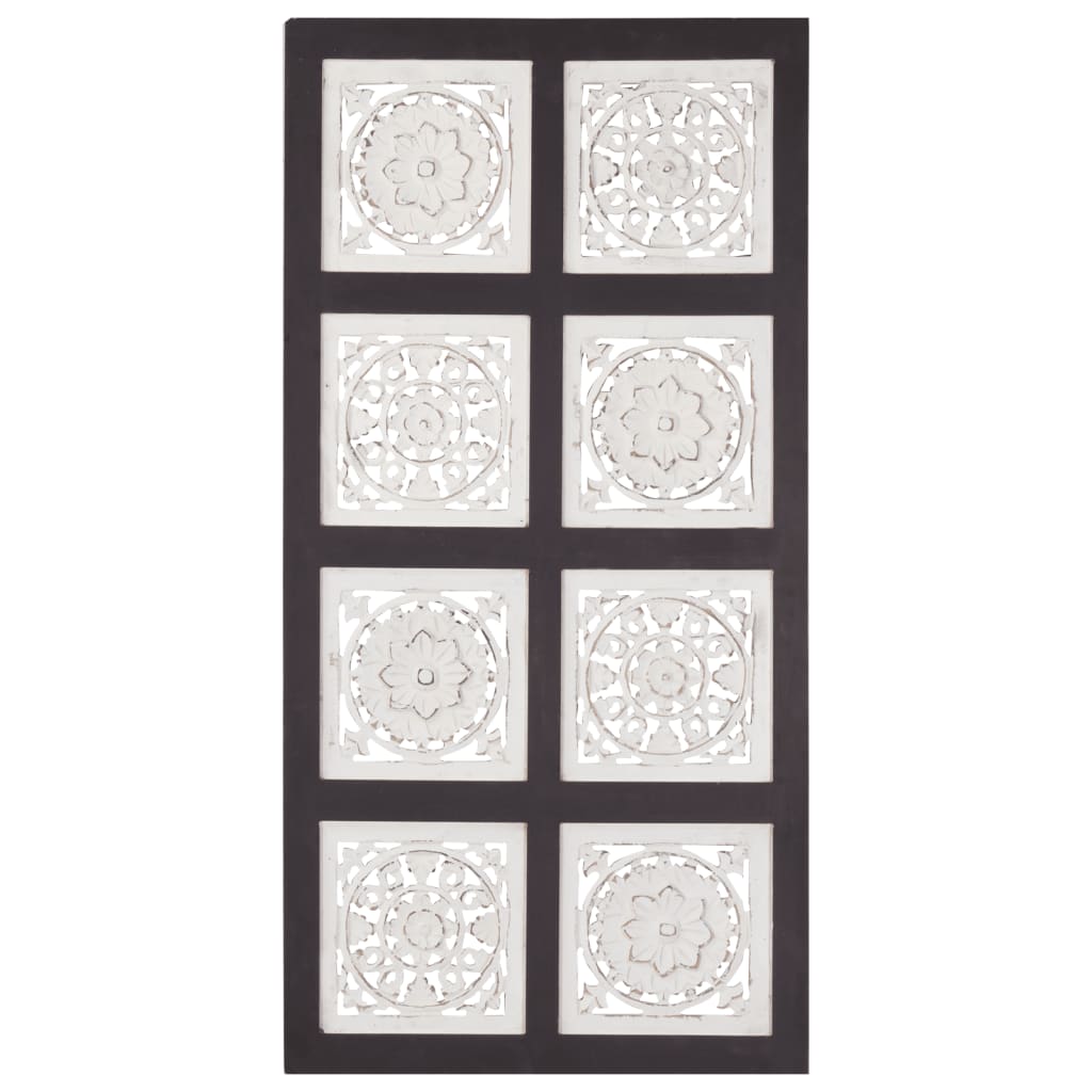 vidaXL Handsnidad väggpanel MDF 40x80x1,5 cm svart och vit