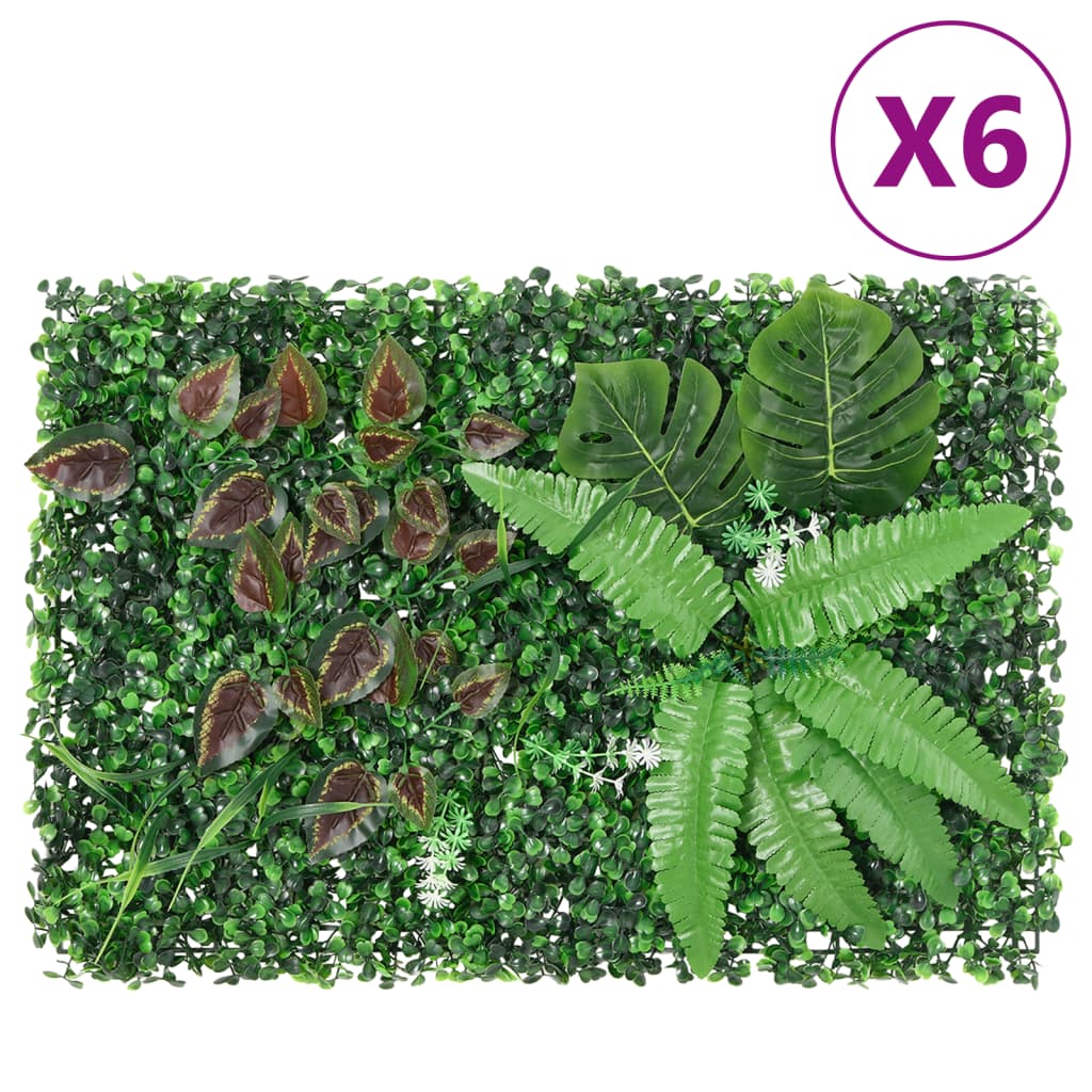  vidaXL Konstväxt växtvägg 6 st grön 40x60 cm