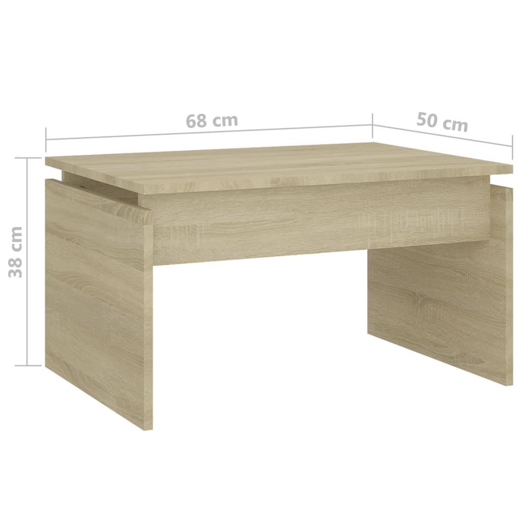 vidaXL Soffbord sonoma-ek 68x50x38 cm konstruerat trä