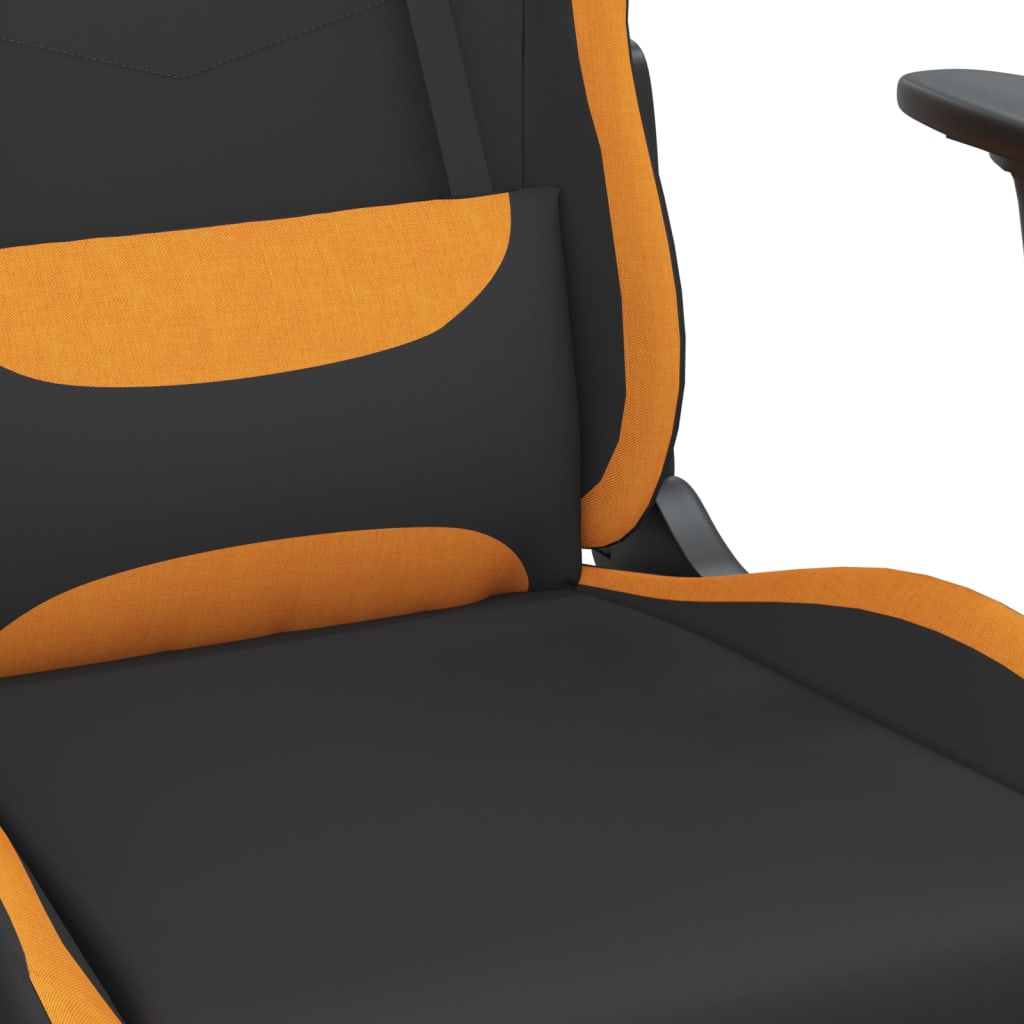 vidaXL Gamingstol med fotstöd och massage svart och orange tyg