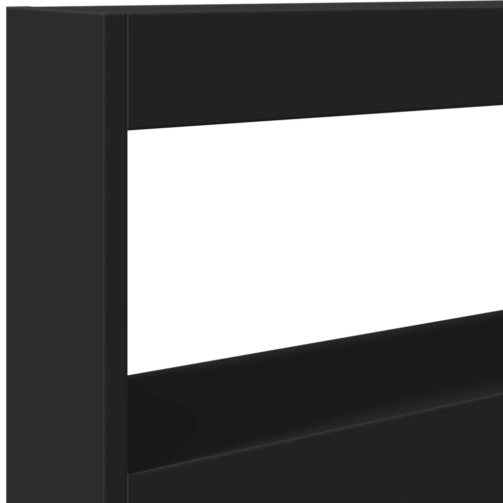 vidaXL Sänggavel med LED svart 100x17x102 cm