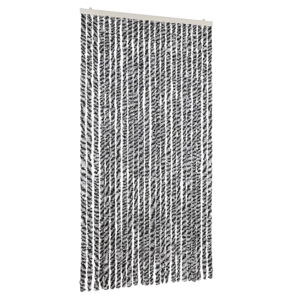 vidaXL Insektsgardin grå och svart och vit 100x230 cm chenille