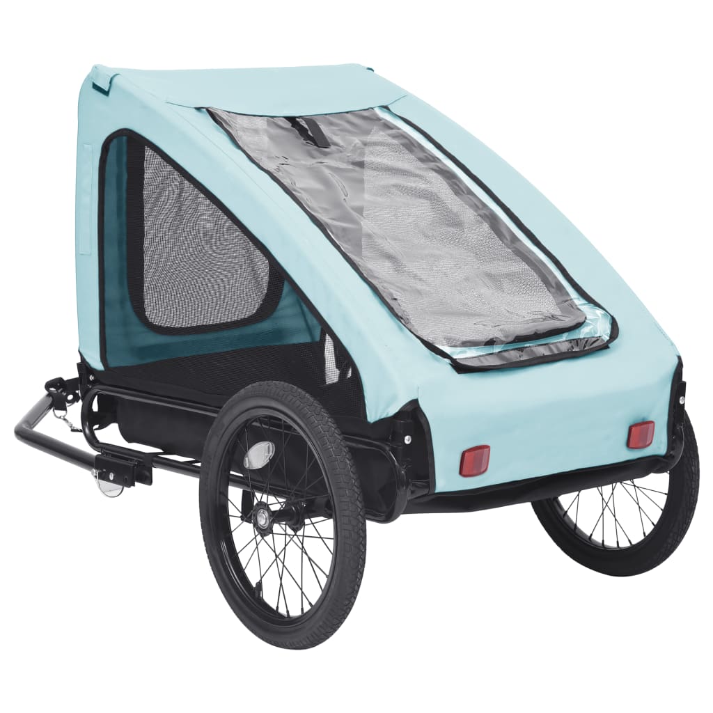 vidaXL Cykelvagn för djur blå och svart