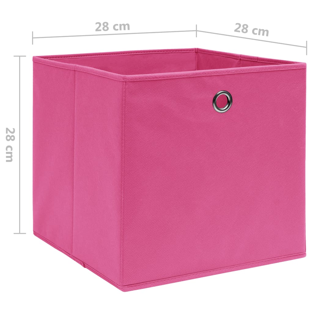 vidaXL Förvaringslådor 10 st non-woven tyg 28x28x28 cm rosa