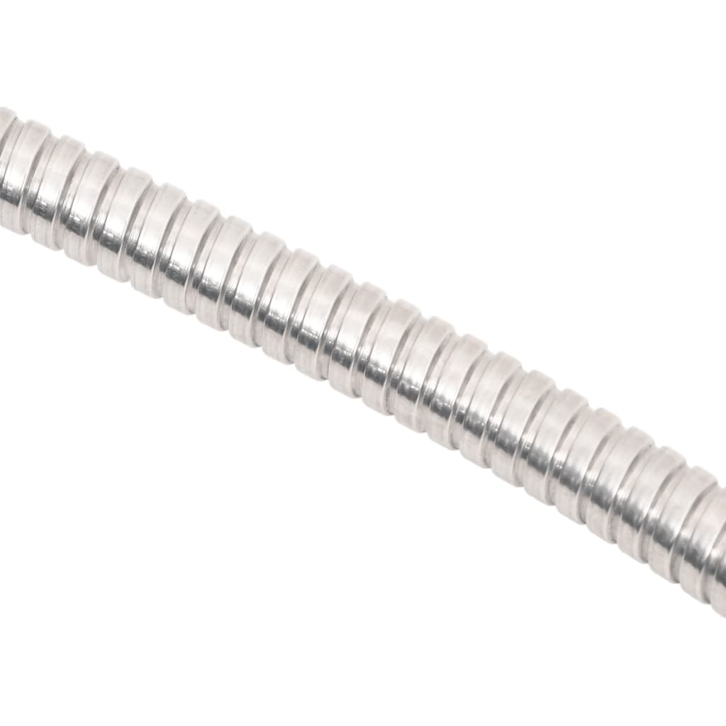 vidaXL Slang med sprutmunstycke silver 0,6" 15 m rostfritt stål