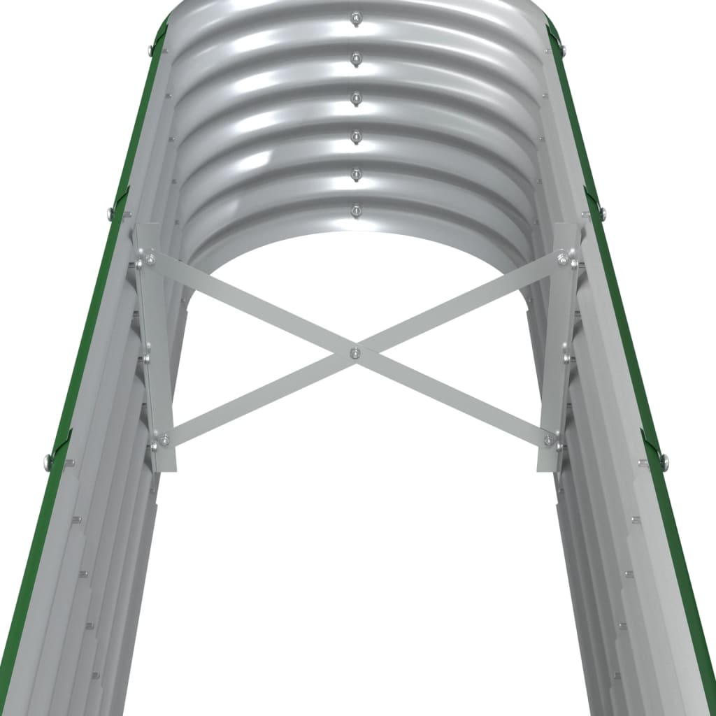 vidaXL Odlingslåda pulverlackerat stål 260x40x36 cm grön