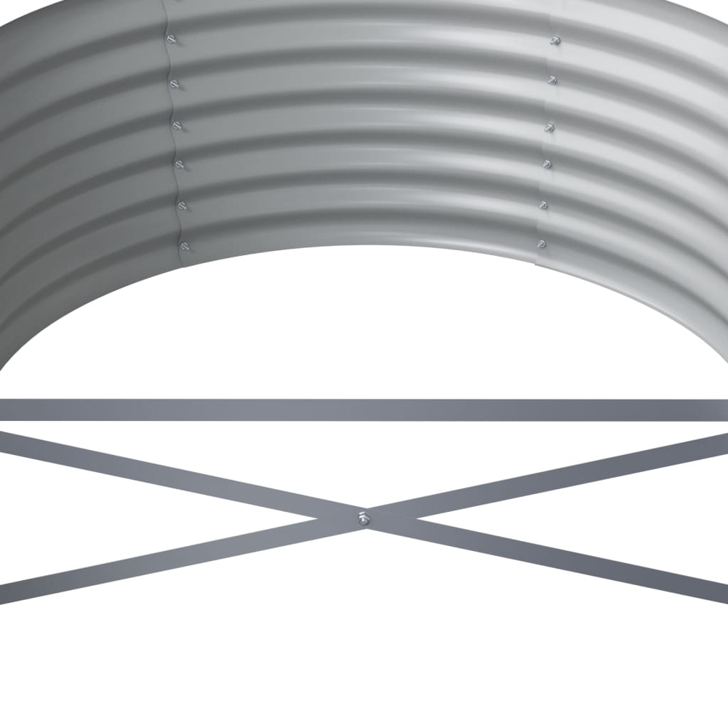 vidaXL Odlingslåda pulverlackerat stål 368x80x36 cm grå