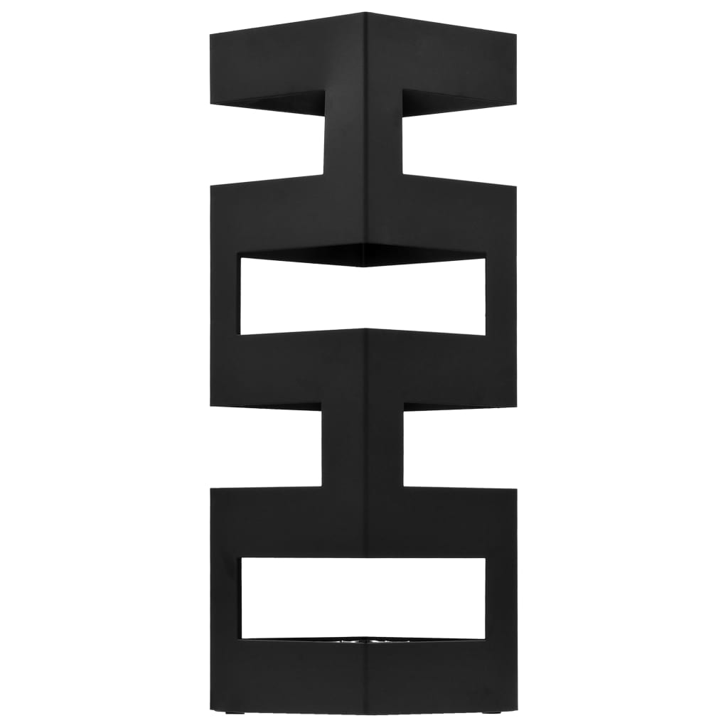 vidaXL Paraplyställ tetris stål svart