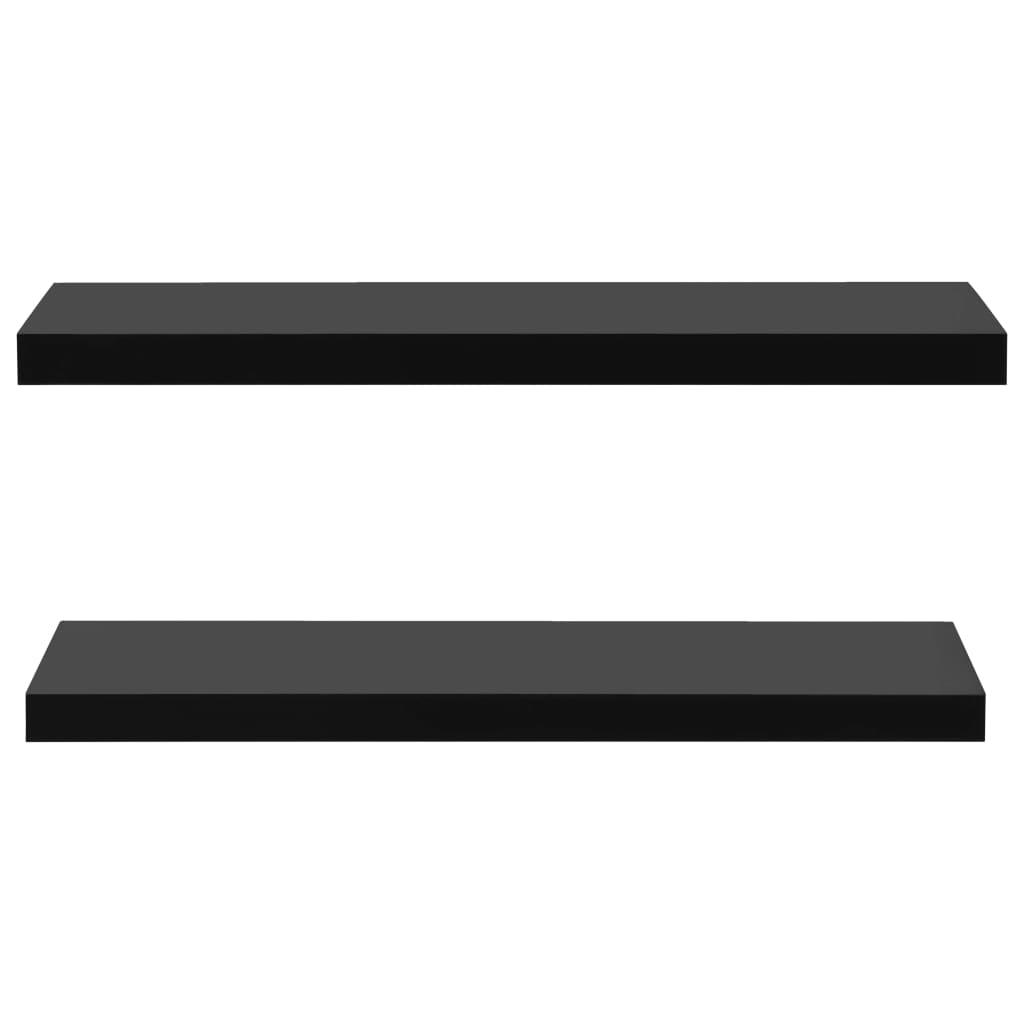 vidaXL Svävande vägghyllor 2 st svart 100x20x3,8 cm