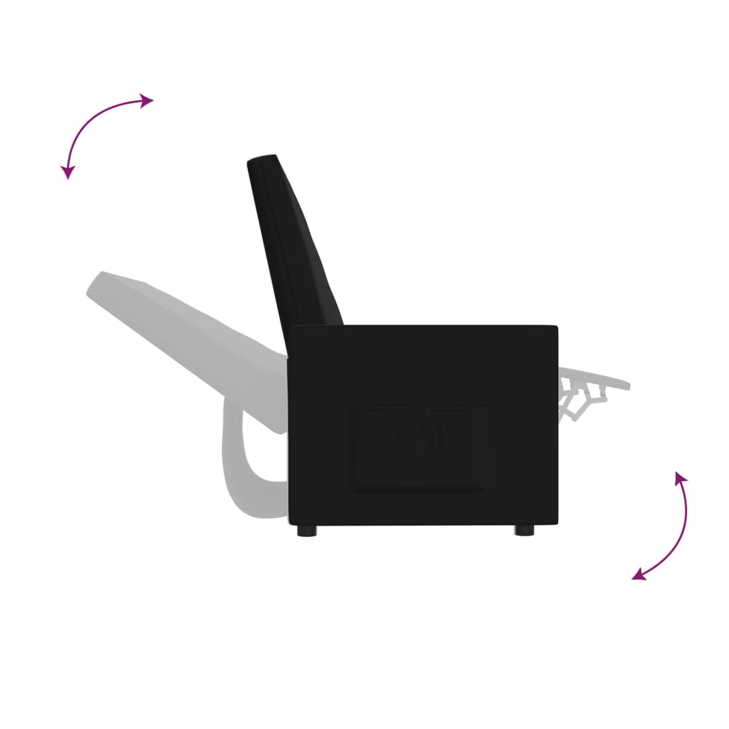 vidaXL 3-sits reclinerfåtölj svart tyg