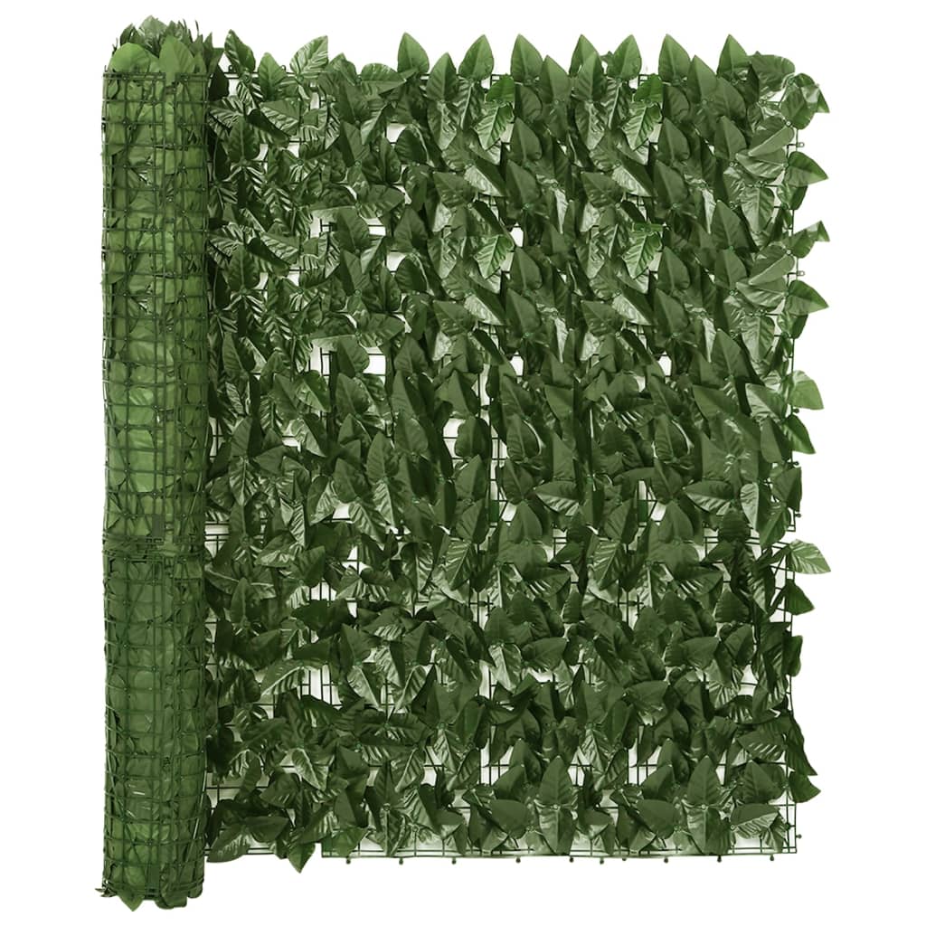 vidaXL Balkongskärm mörkgröna blad 500x100 cm