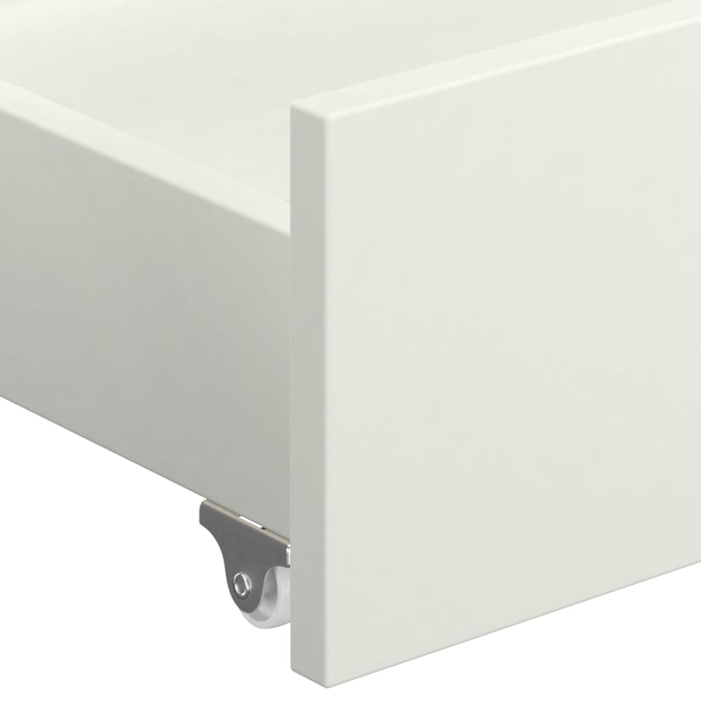 vidaXL Sängram med 4 lådor vit massiv furu 200x200 cm
