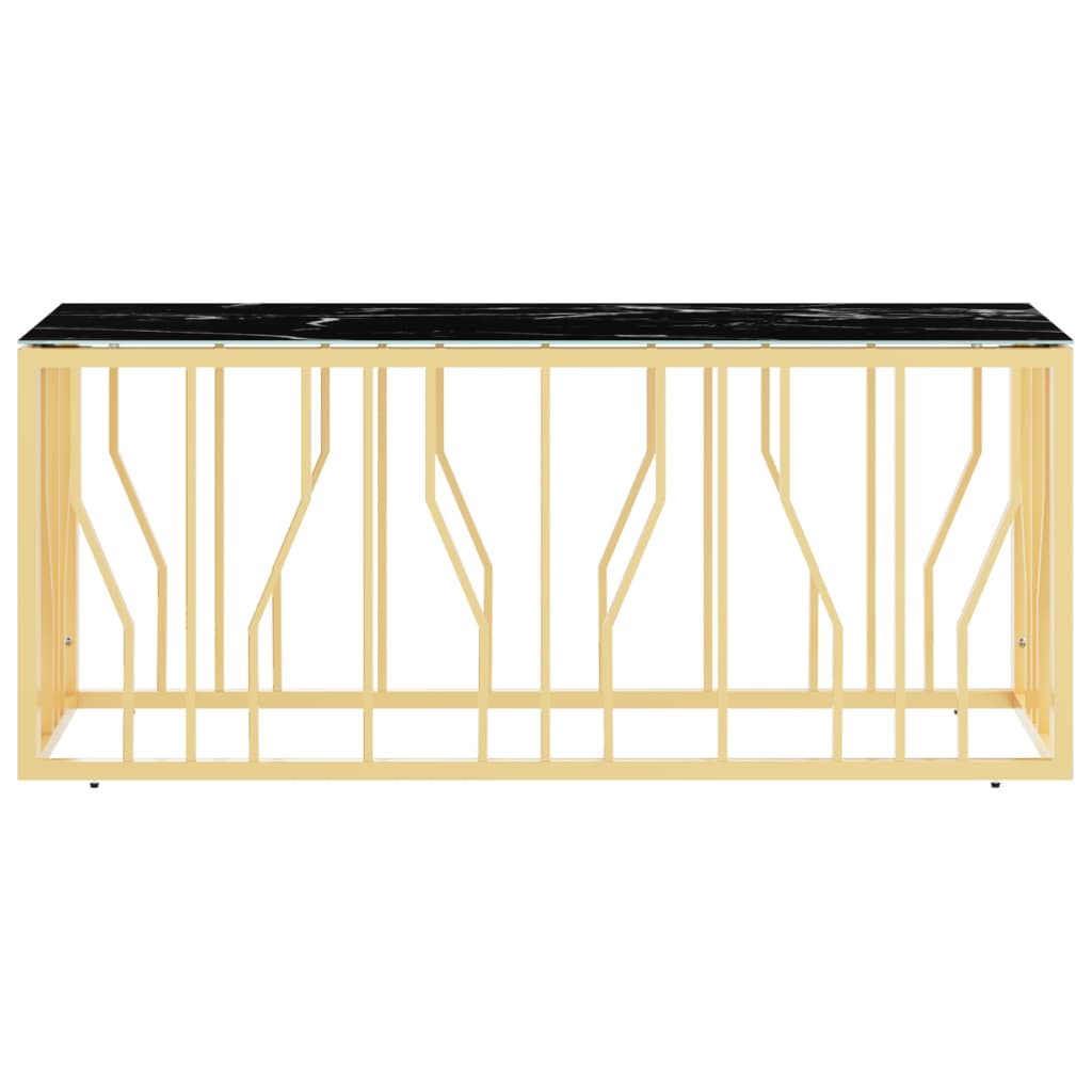 vidaXL Soffbord guld 110x45x45 cm rostfritt stål och glas