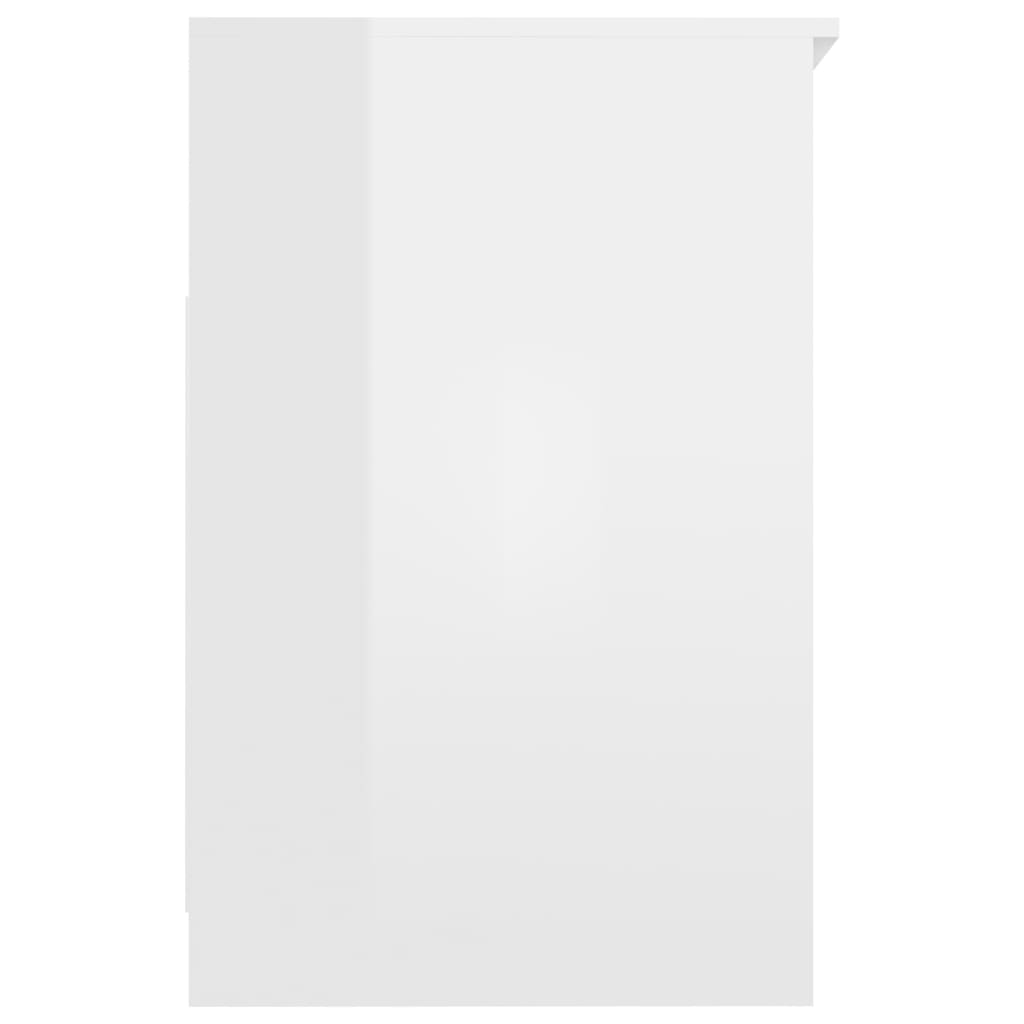 vidaXL Skrivbord vit högglans 140x50x76 cm spånskiva