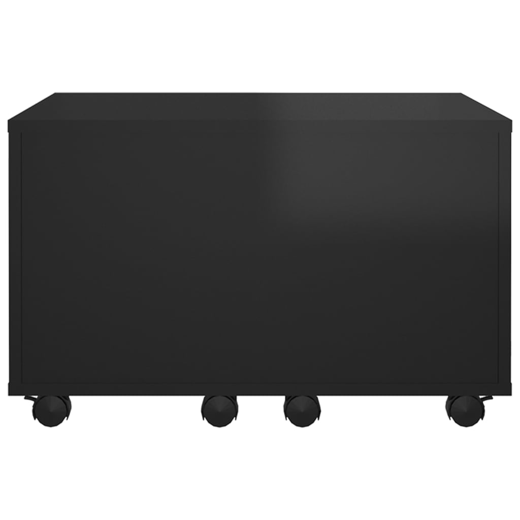 vidaXL Soffbord svart högglans 60x60x38 cm spånskiva
