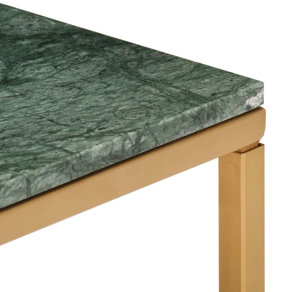 vidaXL Soffbord grön 40x40x35 cm äkta sten med marmorstruktur