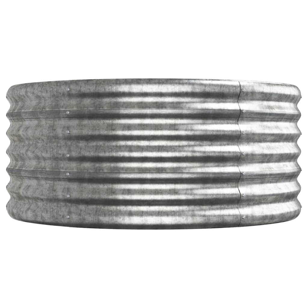 vidaXL Odlingslåda pulverlackerat stål 224x80x36 cm silver