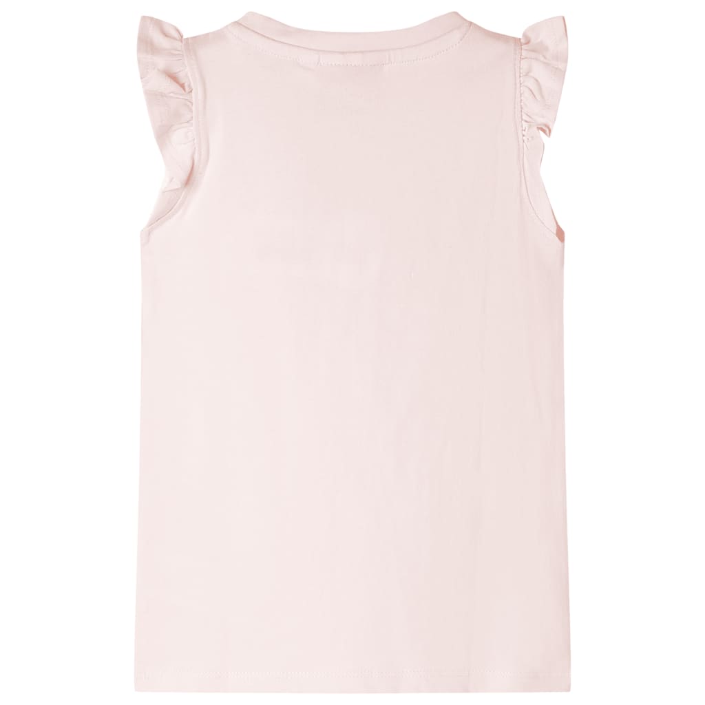T-shirt med volangärmar för barn mjuk rosa 140