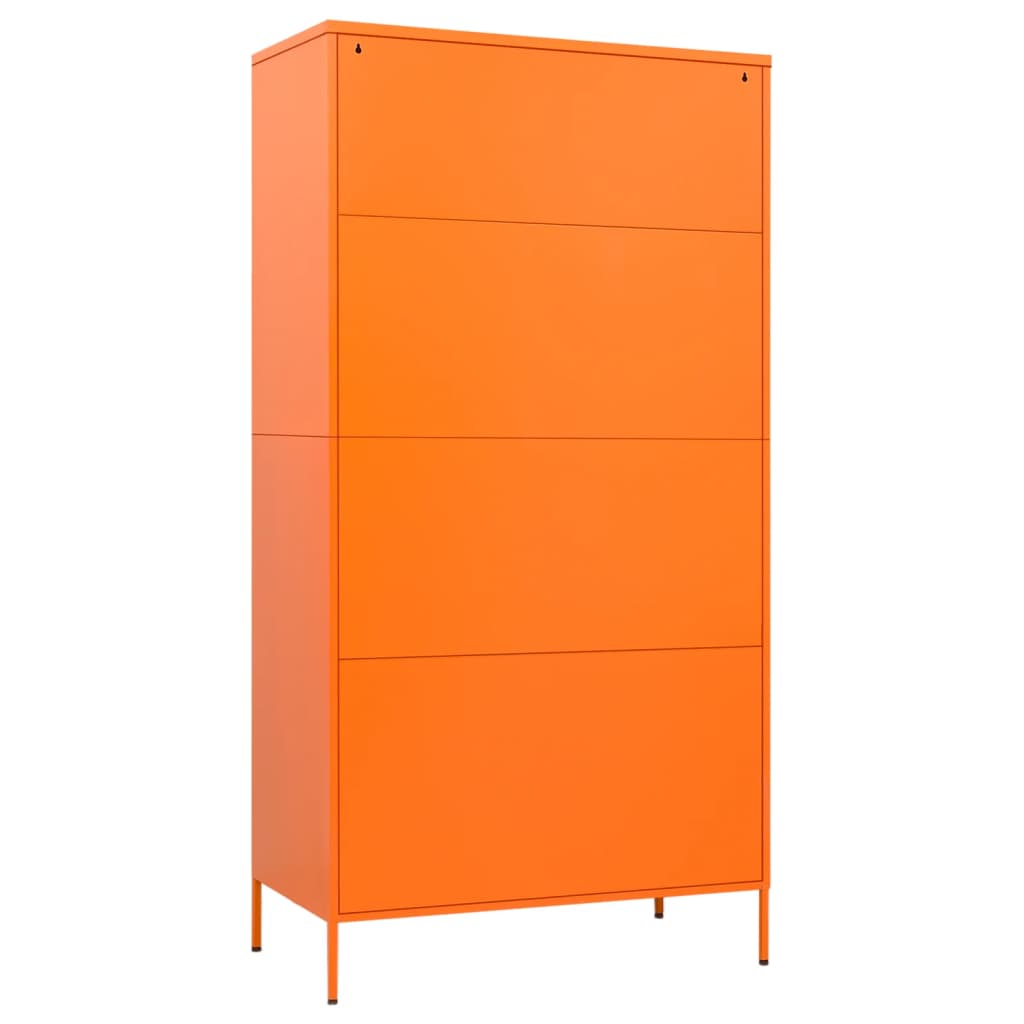 vidaXL Garderob 90x50x180 cm Orange stål
