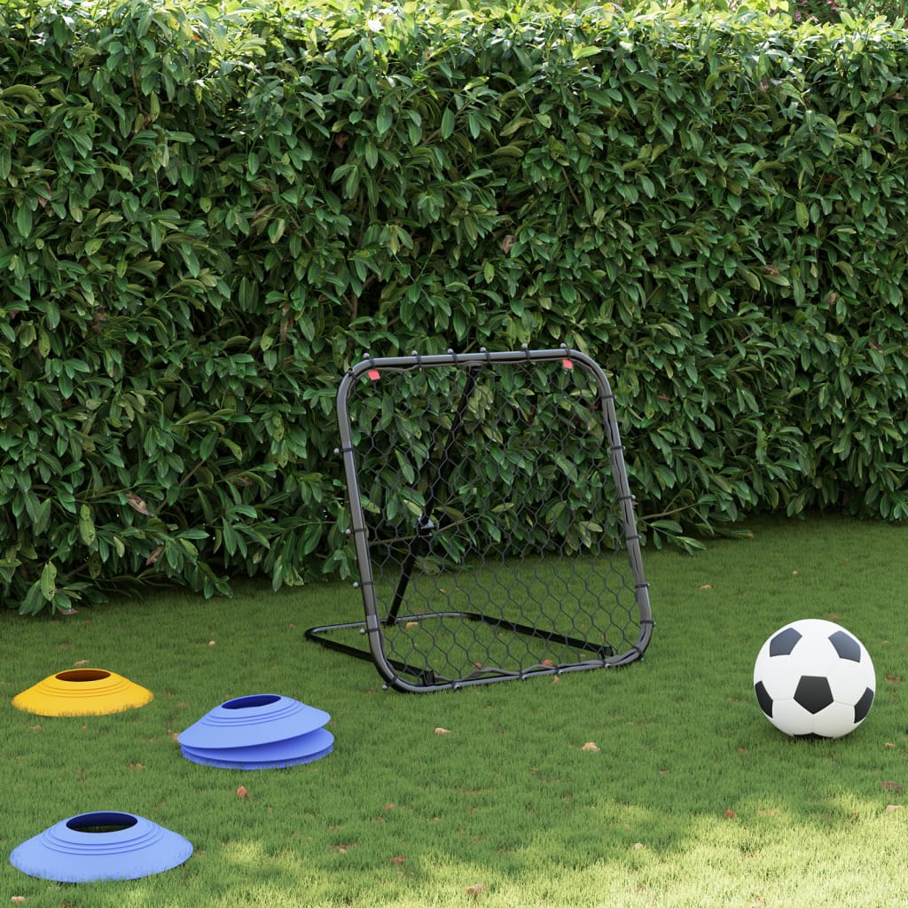 vidaXL Fotbollsnät med rebounder justerbart svart 84x73x60-80 cm stål