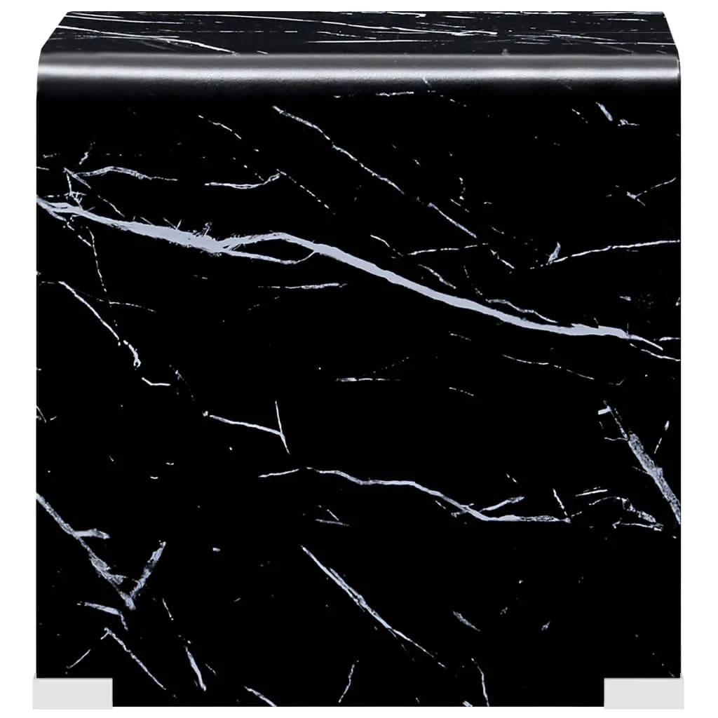 vidaXL Soffbord svart marmor 50x50x45 cm härdat glas