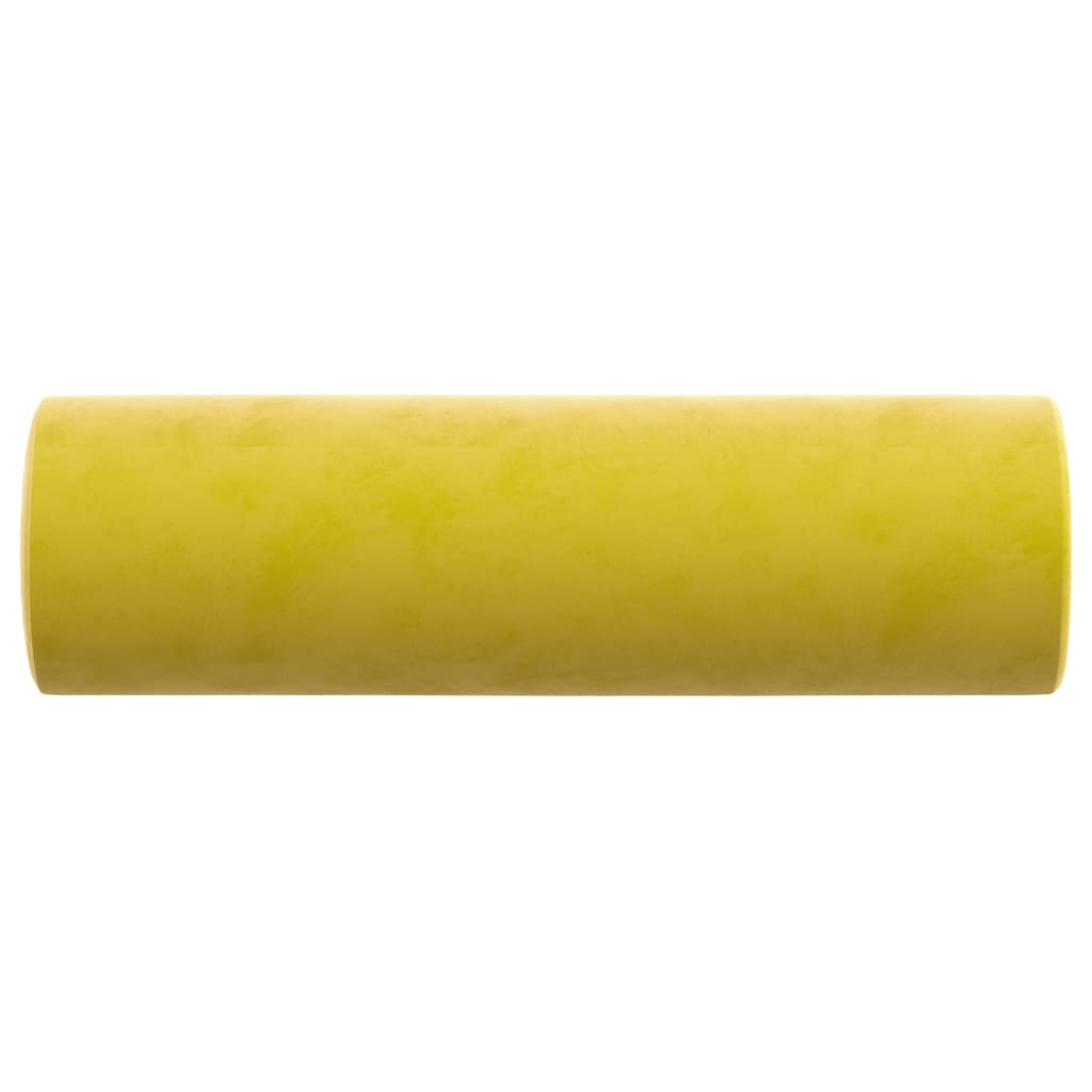 vidaXL Prydnadskuddar 2 st gul Ø15x50 cm sammet