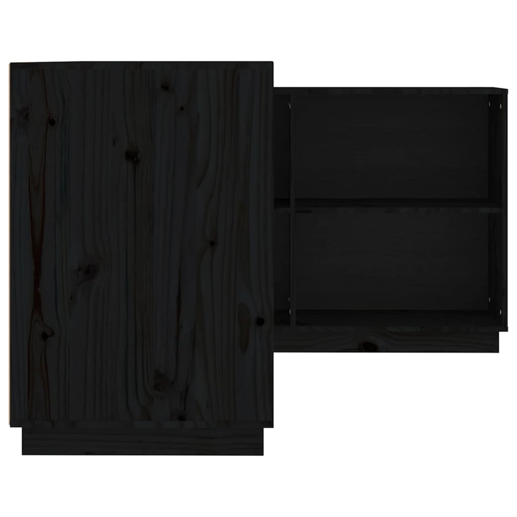 vidaXL Skrivbord svart 110x50x75 cm massiv furu