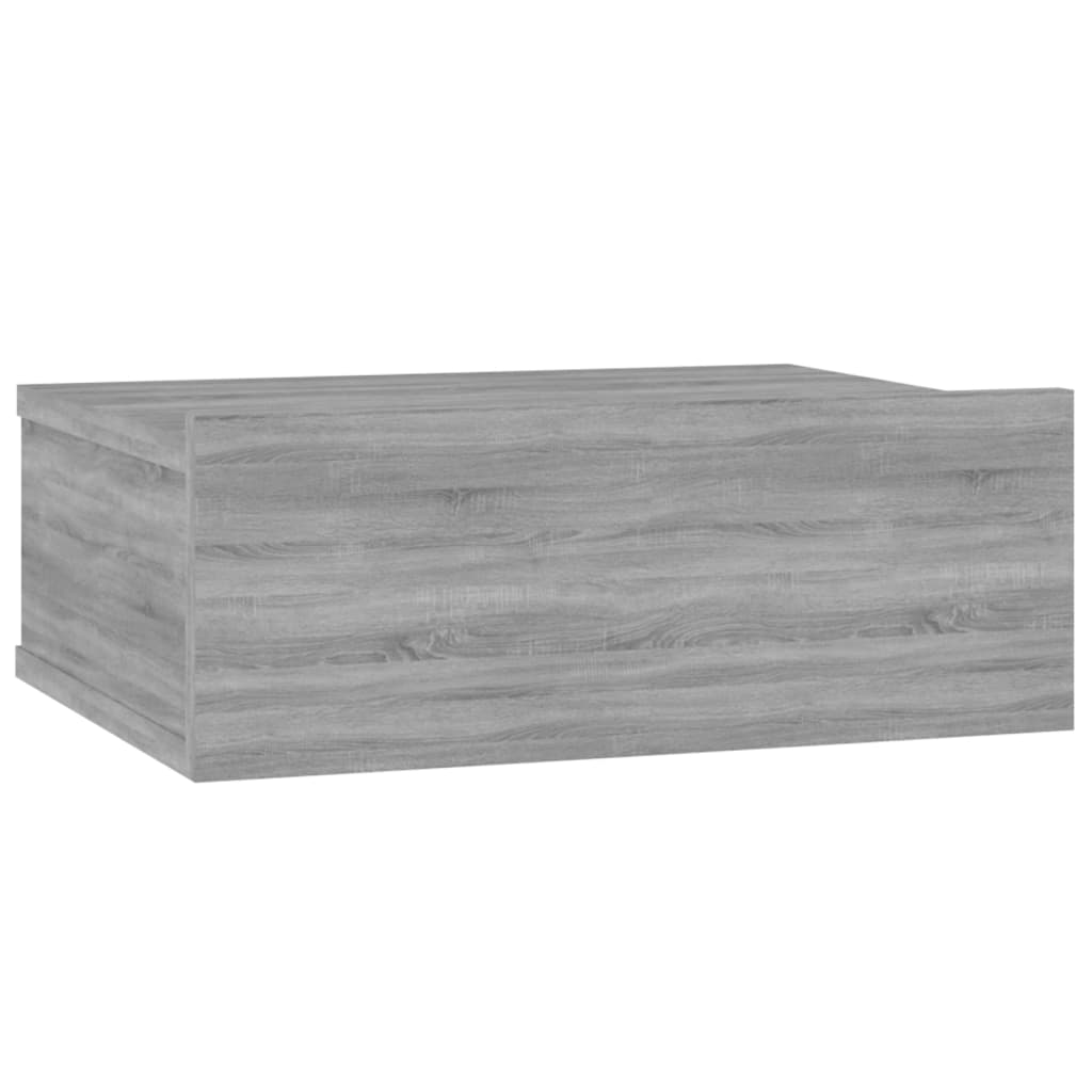 vidaXL Svävande sängbord grå sonoma 40x30x15 cm konstruerat trä