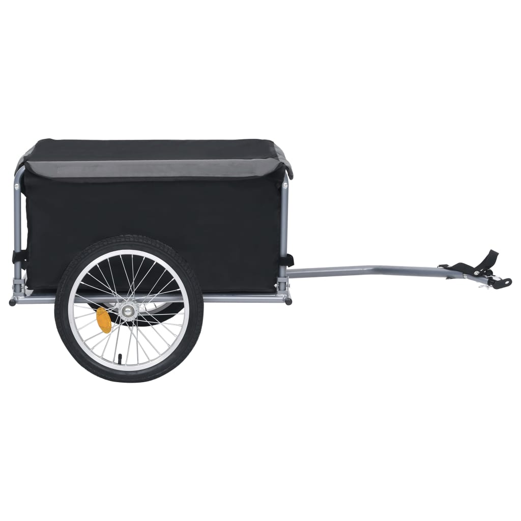 vidaXL Cykelvagn svart och grå 65 kg
